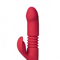 Thrusting Vibrator. 12 Thrusting & 12 Vibrating Functions, Heating, Silicone, Rechargeable, RED